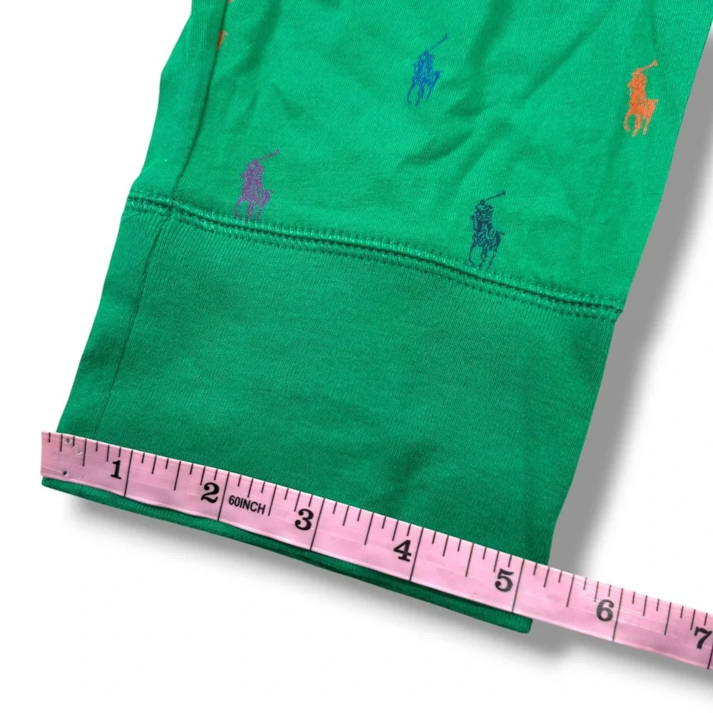 Polo Ralph Lauren Mens Green All Over Pony Print Pajama Jogger Pants Size Large